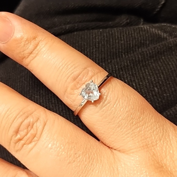 S925 Aquamarine heart ring - Picture 2 of 4